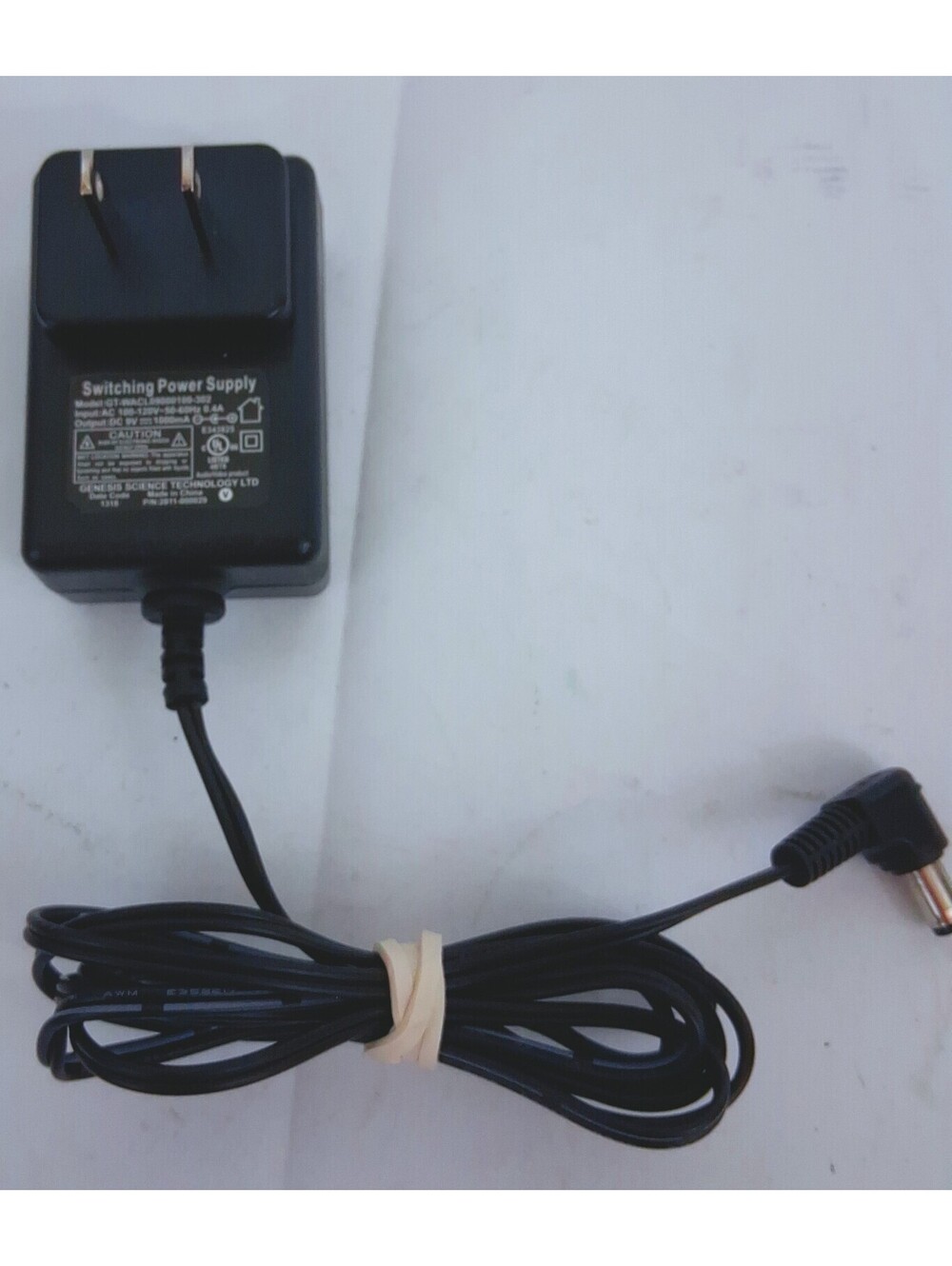 GENESIS Science GT-WACL09000100-302 AC/DC Adapter In 100-120 Out 9VDC TESTED
